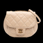 Beige Leather Chanel Flap Bag