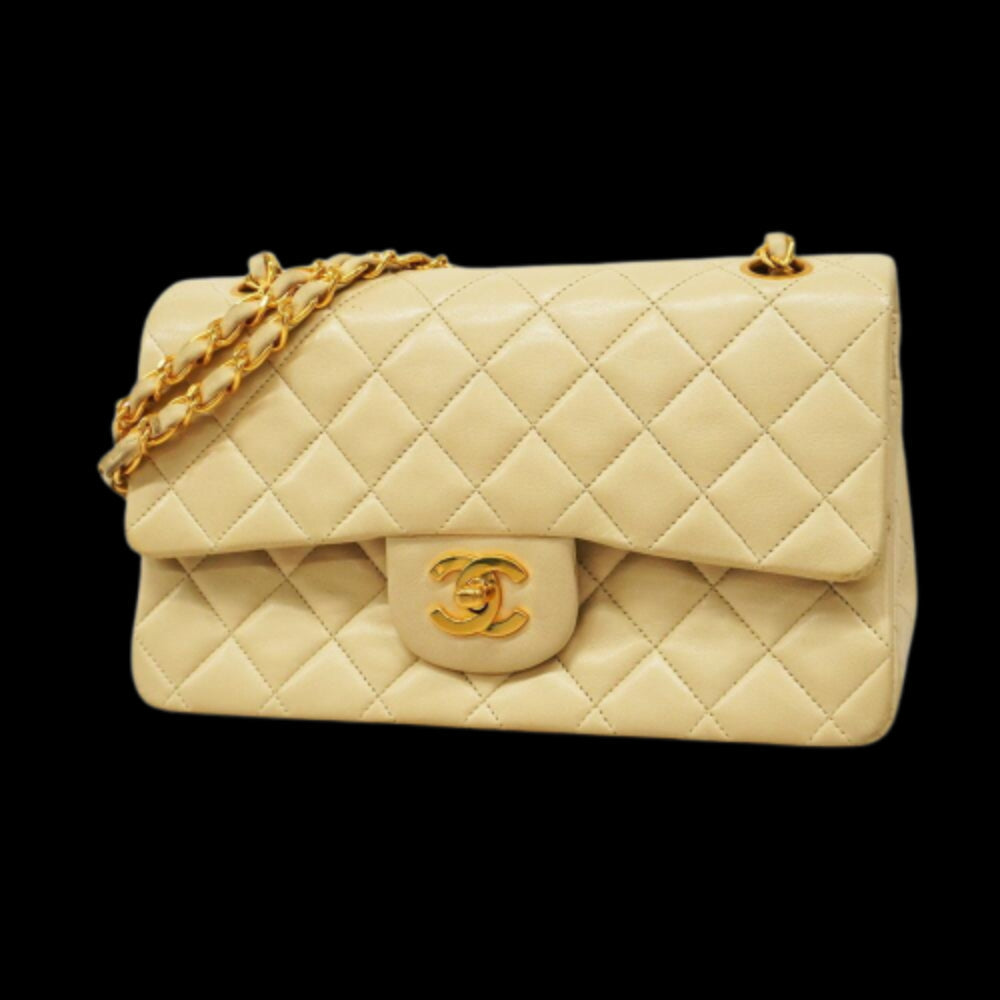 Beige Leather Chanel Flap Bag