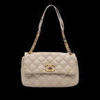 Beige Leather Chanel Flap Bag
