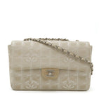 Beige Leather Chanel Travel Line