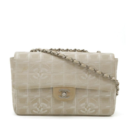 Beige Leather Chanel Travel Line