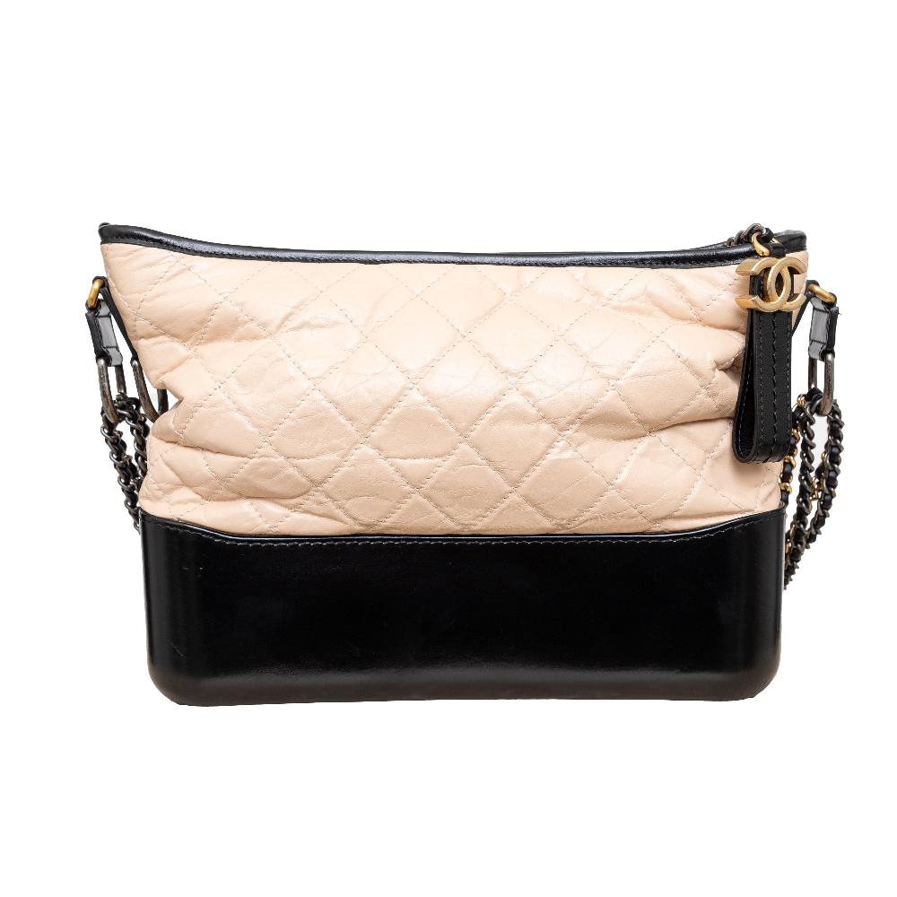 Beige Leather Chanel Crossbody Bag