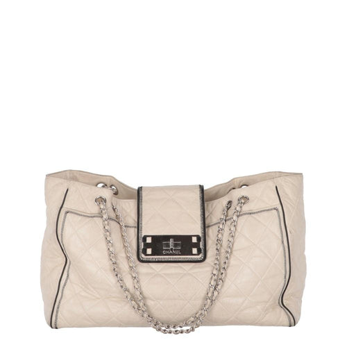 Beige Leather Chanel Shoulder Bag