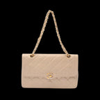 Beige Leather Chanel Flap Bag