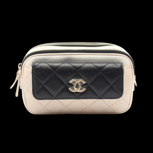 Beige Leather Chanel Belt Bag