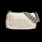 Beige Leather Chanel Flap Bag