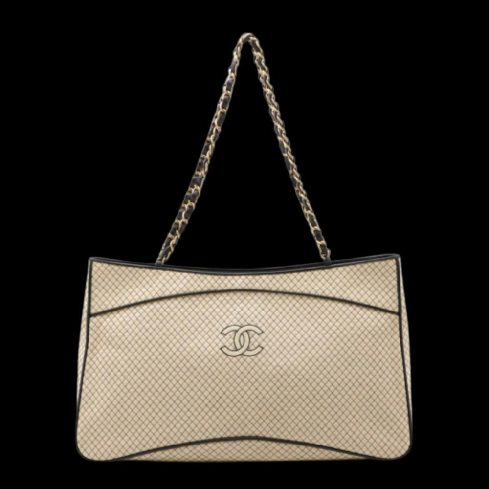 Beige Leather Chanel Tote