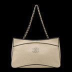 Beige Leather Chanel Tote