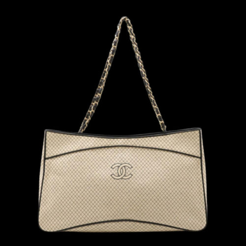 Beige Leather Chanel Tote
