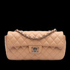 Beige Leather Chanel Flap Bag