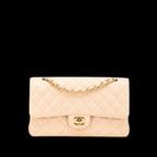 Beige Leather Chanel Shoulder Bag