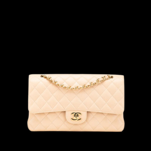 Beige Leather Chanel Shoulder Bag