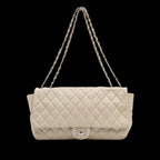 Beige Leather Chanel Flap Bag