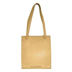 Beige Leather Chanel Shoulder Bag