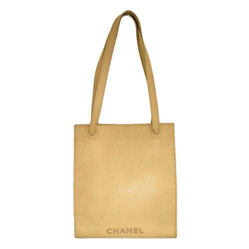 Beige Leather Chanel Shoulder Bag