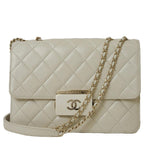 Beige Leather Chanel Shoulder Bag
