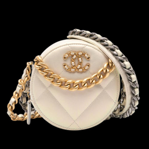 Beige Leather Chanel Shoulder Bag