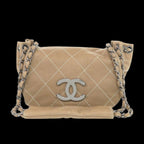 Beige Leather Chanel Shoulder Bag