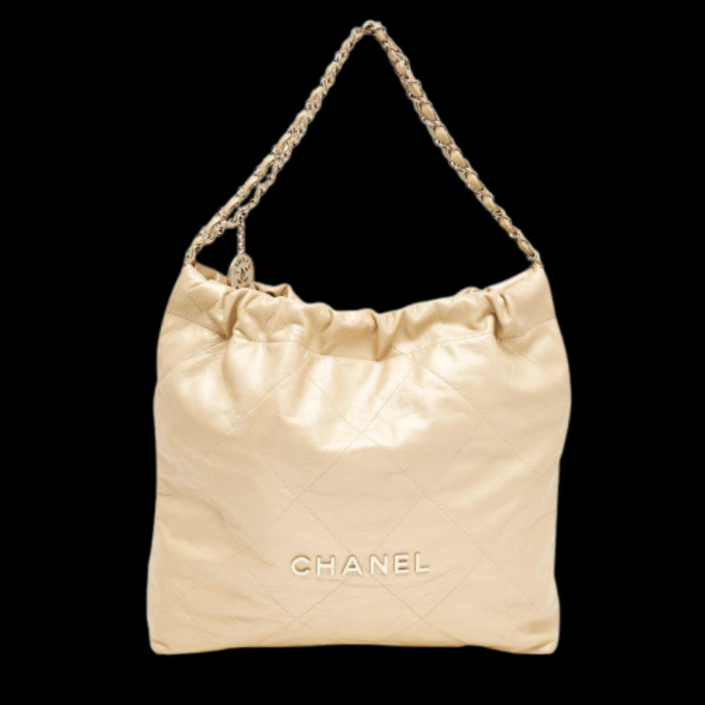 Beige Leather Chanel Shoulder Bag