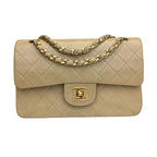 Beige Leather Chanel Flap Bag