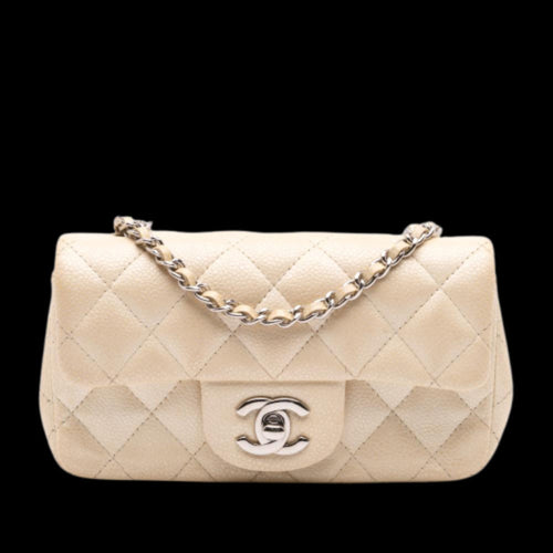 Beige Leather Chanel Flap Bag