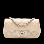 Beige Leather Chanel Flap Bag