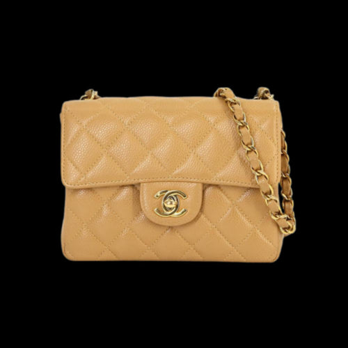 Beige Leather Chanel Shoulder Bag