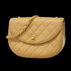 Beige Leather Chanel Shoulder Bag