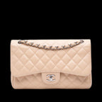 Beige Leather Chanel Flap Bag