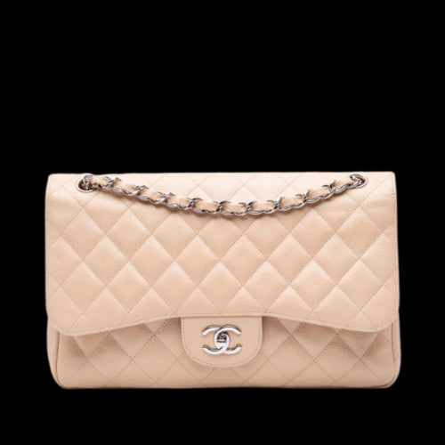 Beige Leather Chanel Flap Bag