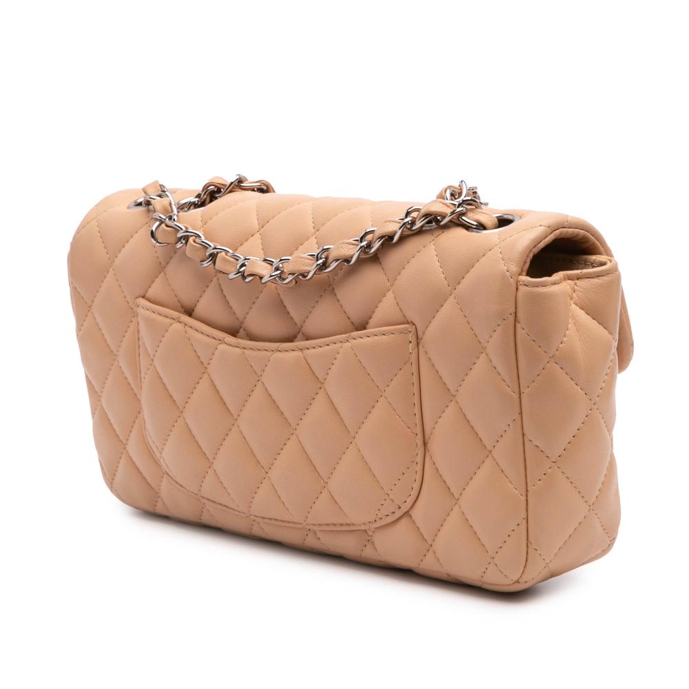 Beige Leather Chanel Flap Bag