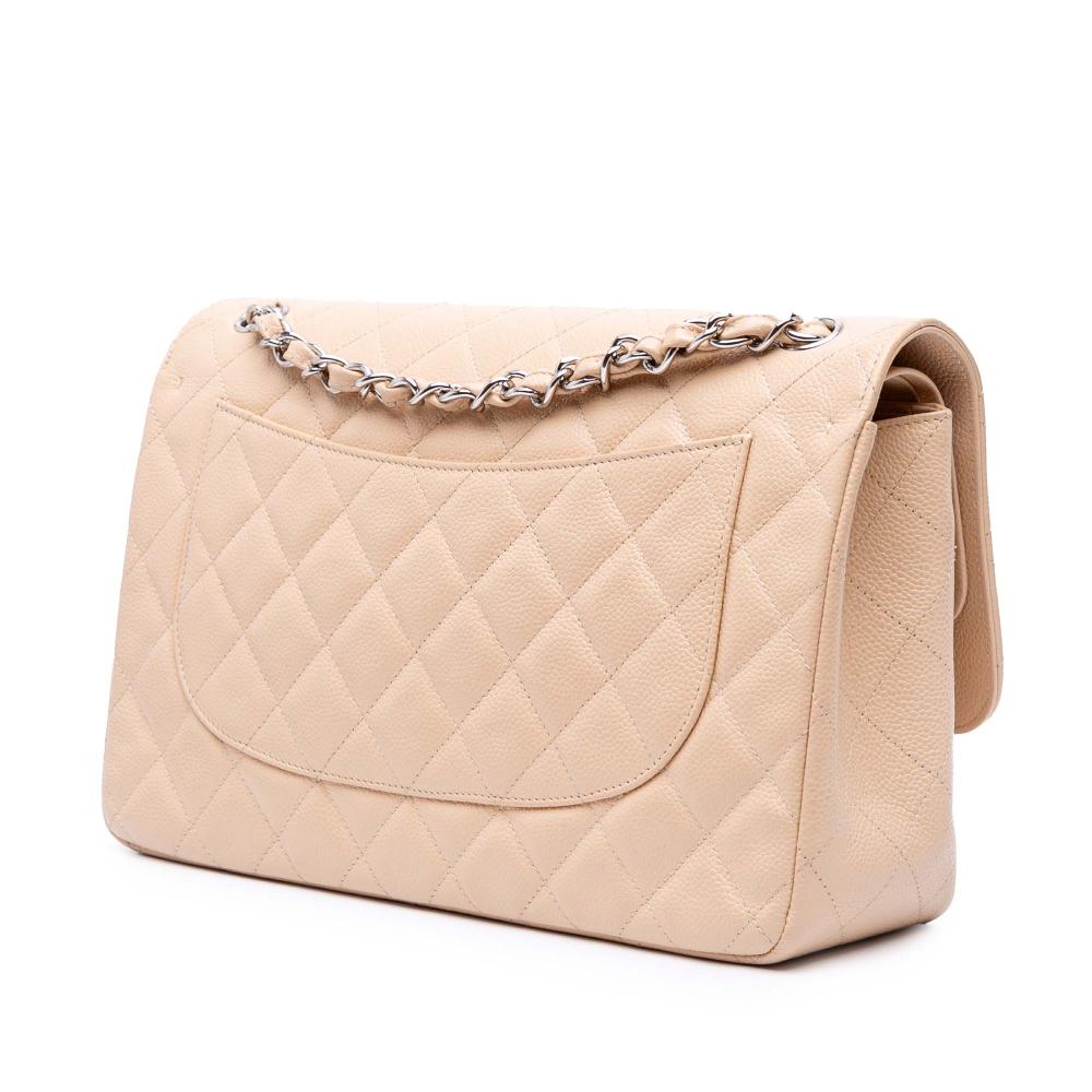 Beige Leather Chanel Flap Bag