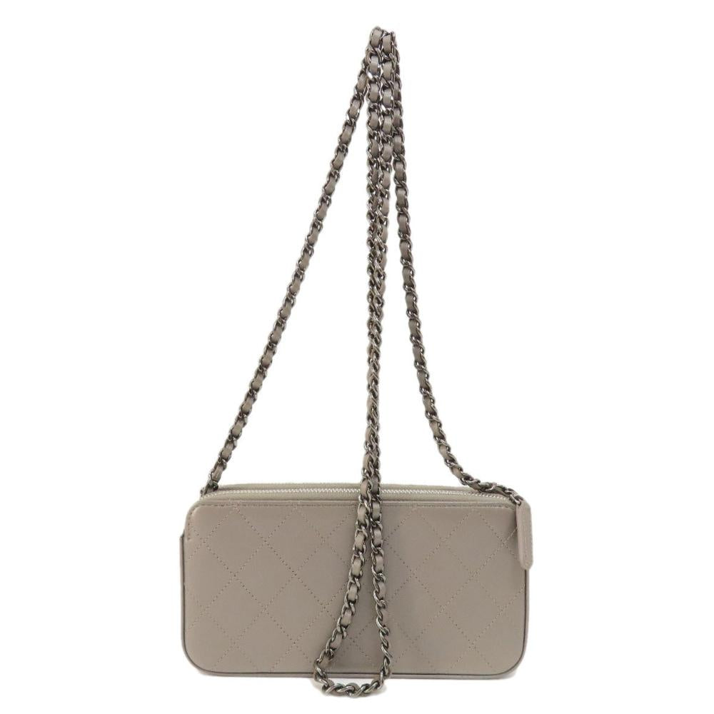 Beige Leather Chanel Shoulder Bag