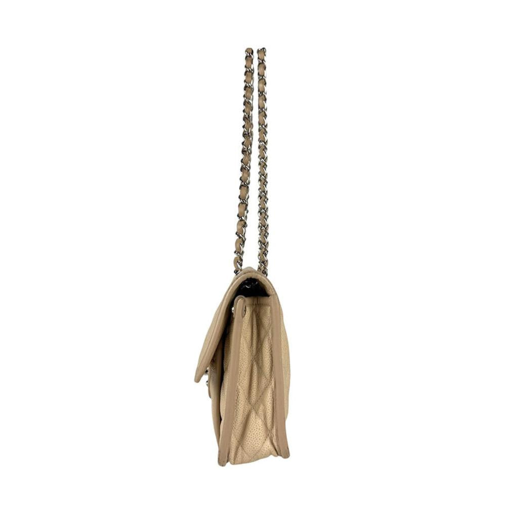 Beige Leather Chanel Shoulder Bag