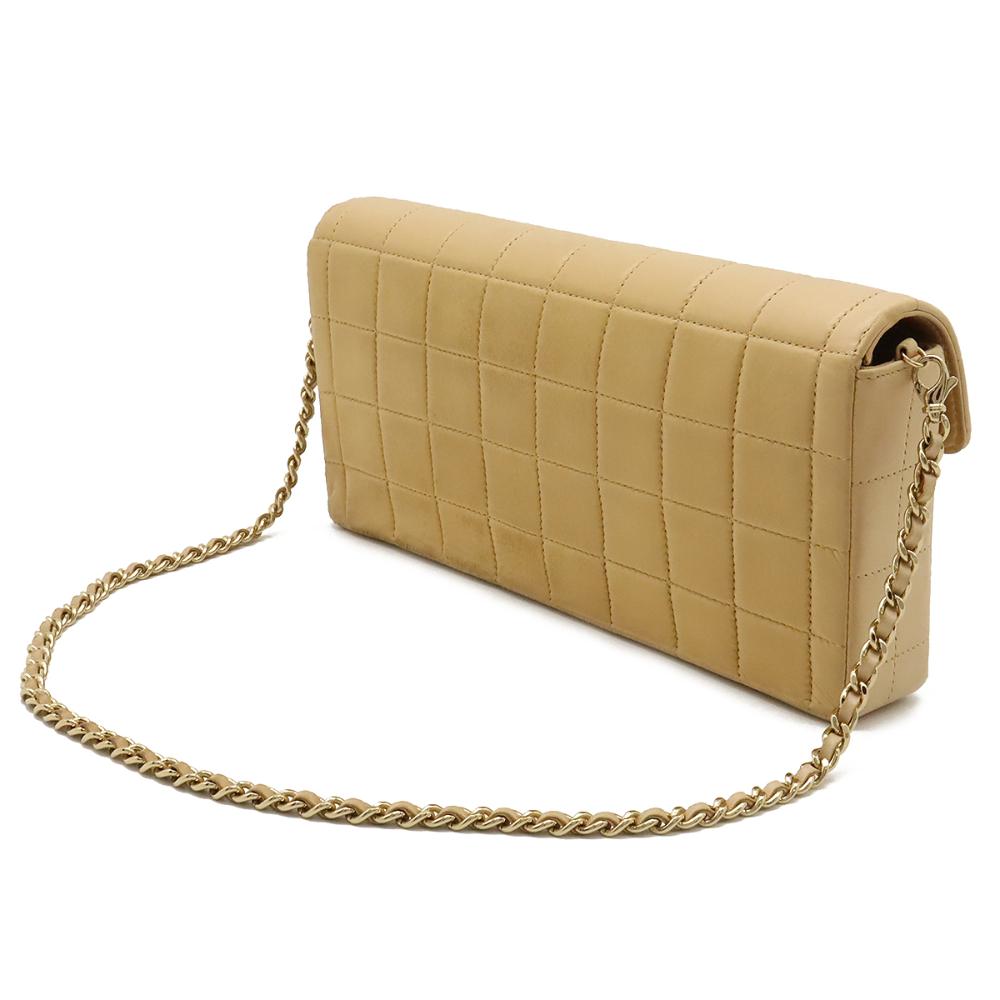 Beige Leather Chanel Crossbody Bag