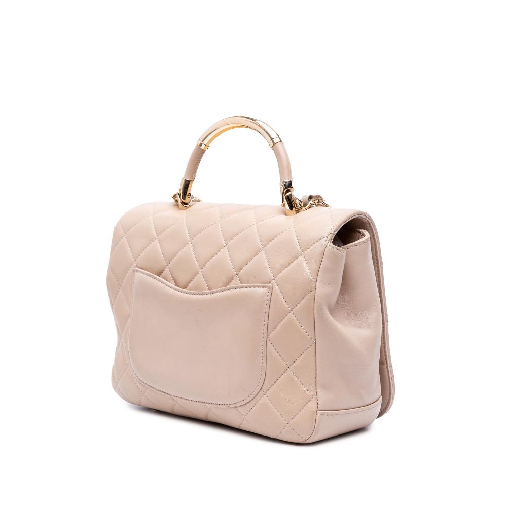Beige Leather Chanel Flap Bag