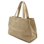 Beige Leather Chanel Tote