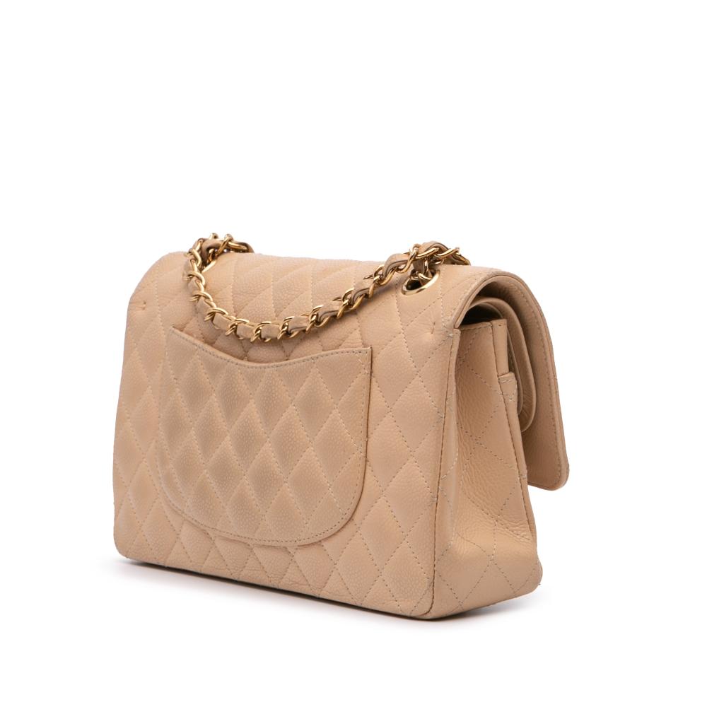 Beige Leather Chanel Flap Bag