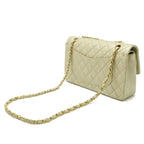 Beige Leather Chanel Shoulder Bag