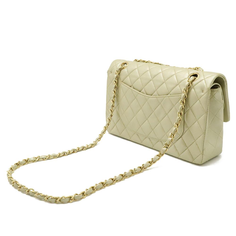 Beige Leather Chanel Shoulder Bag