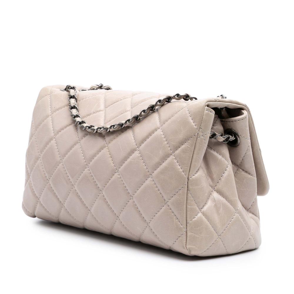 Beige Leather Chanel Flap Bag