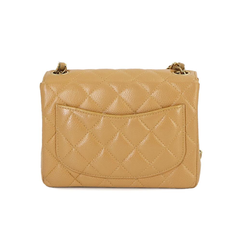 Beige Leather Chanel Shoulder Bag