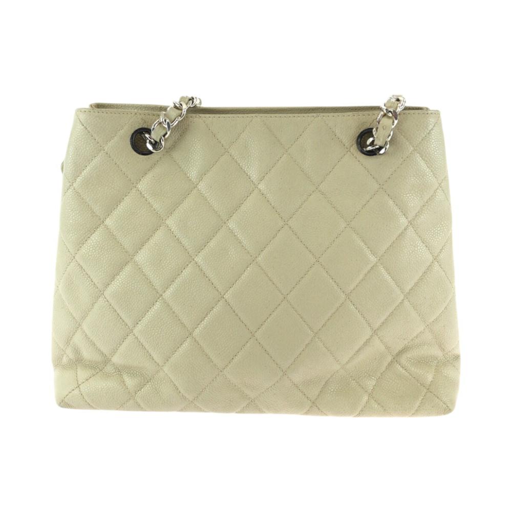 Beige Leather Chanel Shoulder Bag