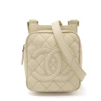 Beige Leather Chanel Crossbody Bag