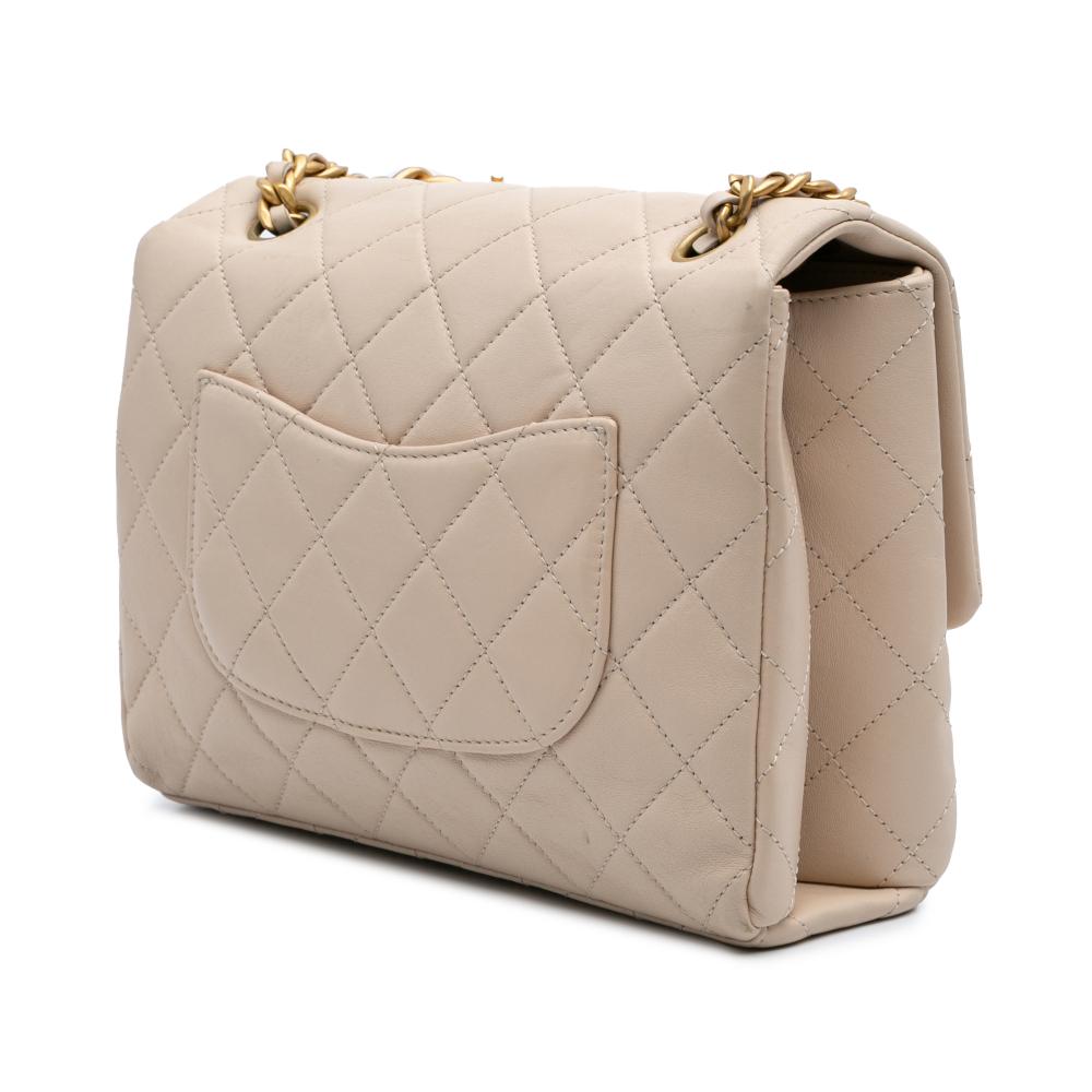 Beige Leather Chanel Crossbody Bag
