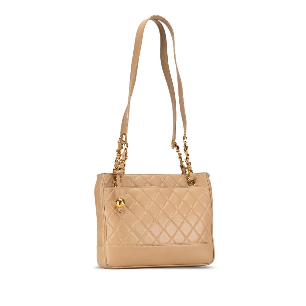 Beige Leather Chanel Shoulder Bag