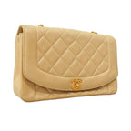 Beige Leather Chanel Shoulder Bag