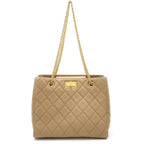 Beige Leather Chanel Shoulder Bag