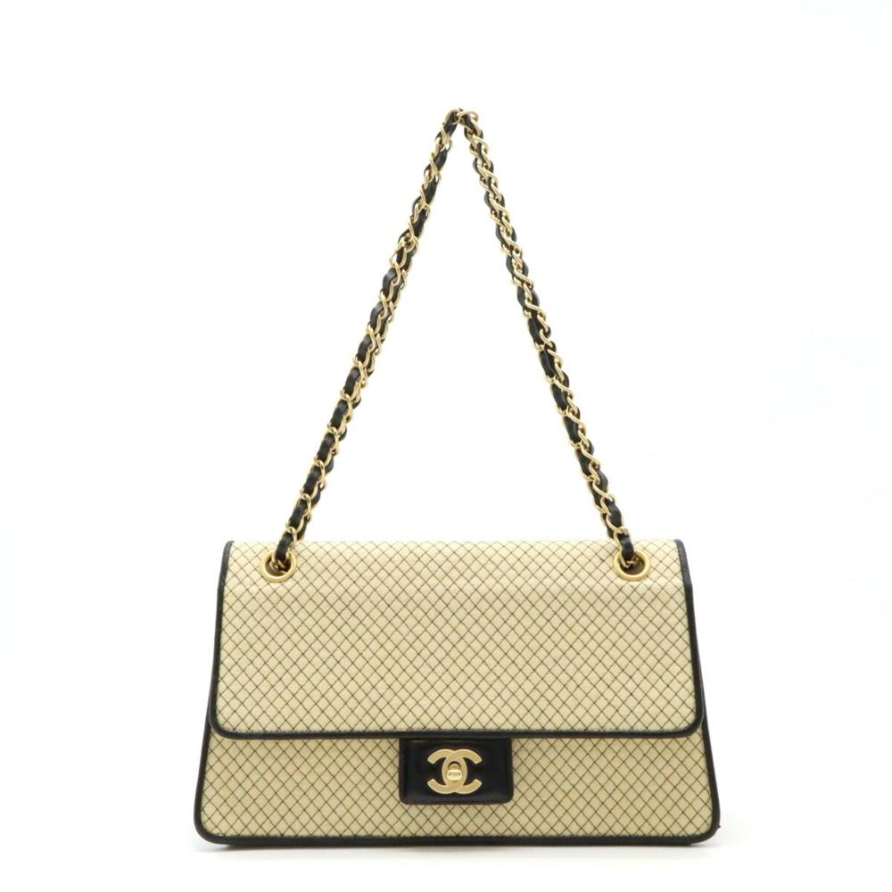 Beige Leather Chanel Shoulder Bag