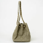Beige Leather Chanel Shoulder Bag